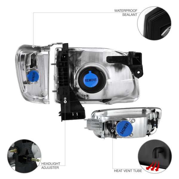 2001-2004 Toyota Tacoma Black Headlight