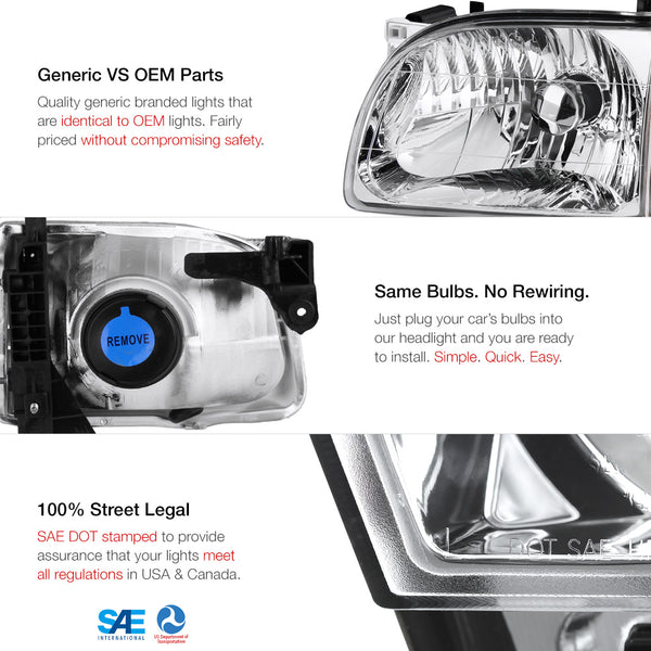 2001-2004 Toyota Tacoma Chrome Headlight