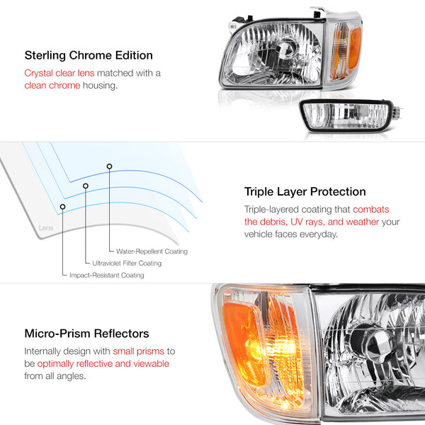2001-2004 Toyota Tacoma Chrome Headlight