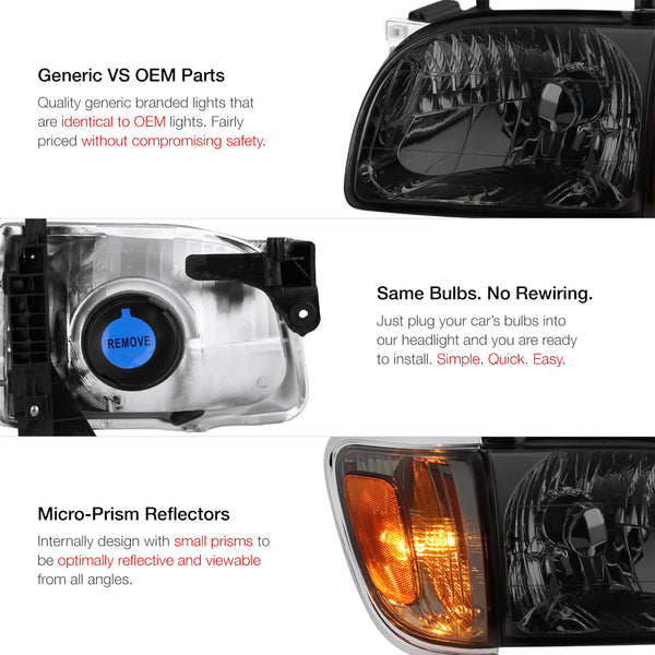 2001-2004 Toyota Tacoma Smoked Headlight