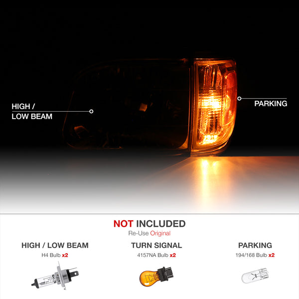 2001-2004 Toyota Tacoma Smoked Headlight