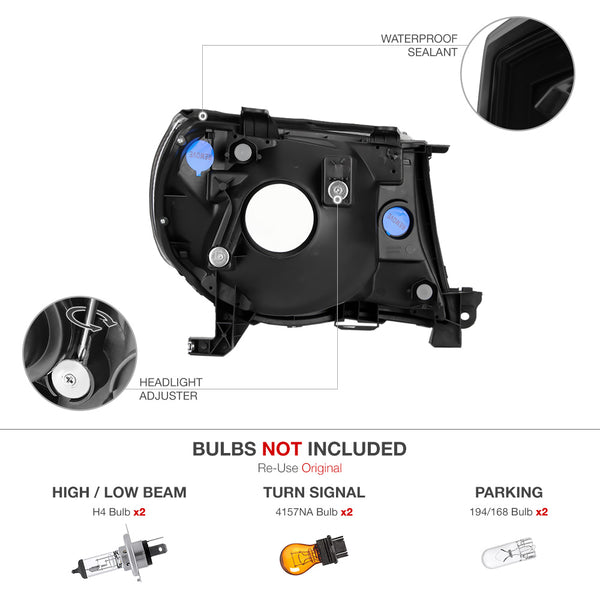 2005-2011 Toyota Tacoma Sinister Black Headlight