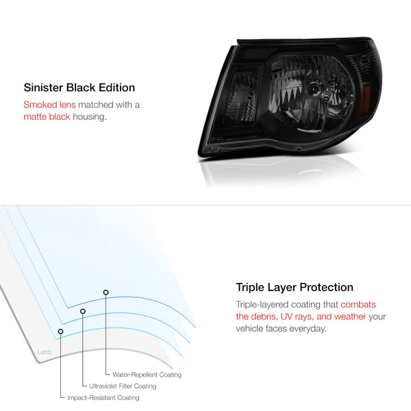 2005-2011 Toyota Tacoma Sinister Black Headlight