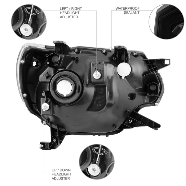 2012-2015 Toyota Tacoma Black Headlight