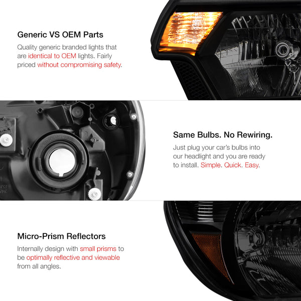2012-2015 Toyota Tacoma Sinister Black Headlight