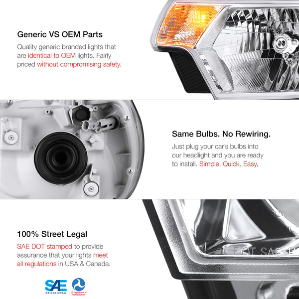 2012-2015 Toyota Tacoma Chrome Headlight