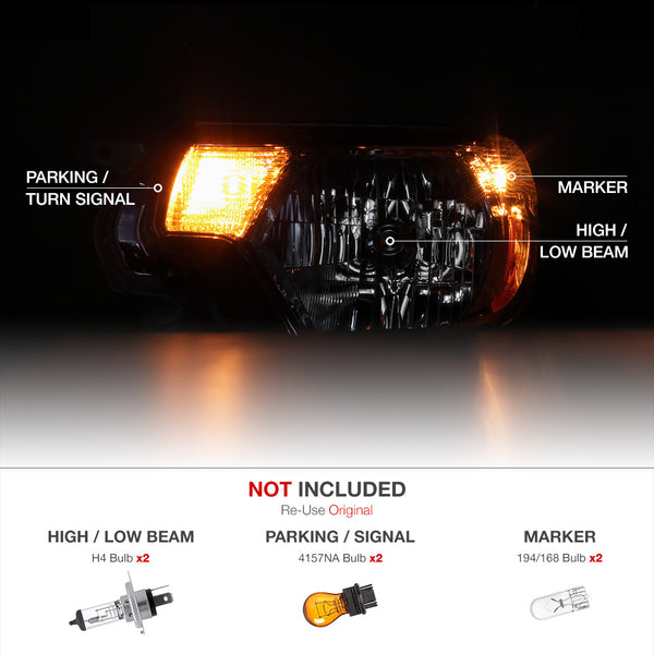 2012-2015 Toyota Tacoma Chrome Headlight