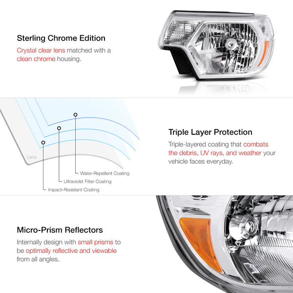 2012-2015 Toyota Tacoma Chrome Headlight