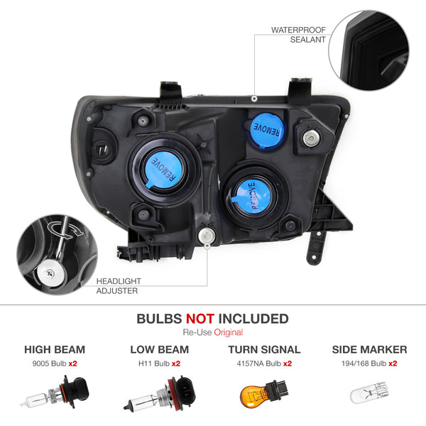 2007-2013 Toyota Tundra Sinister Black Headlight