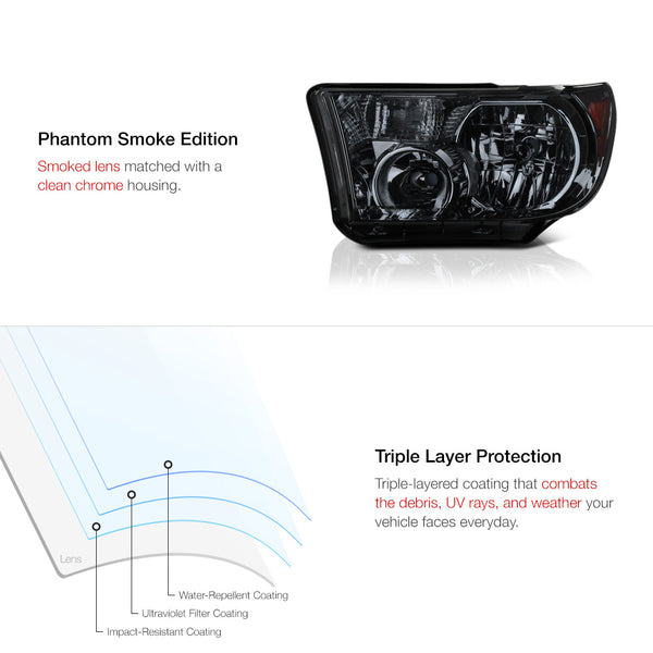 2007-2013 Toyota Tundra Smoked Headlight