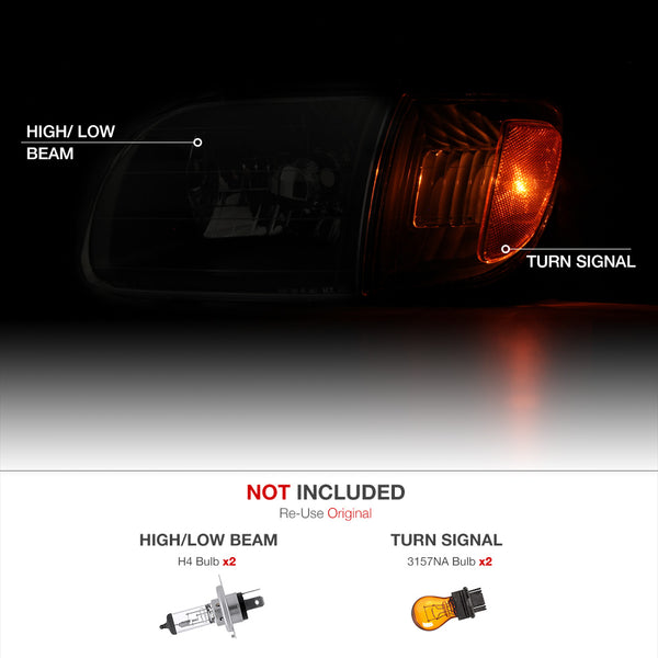 2000-2004 Toyota Tundra Black Headlight