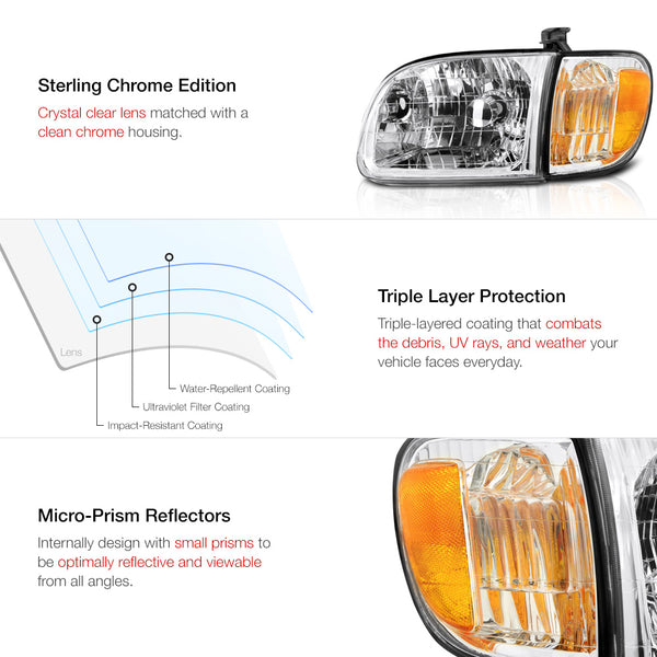 2000-2004 Toyota Tundra Chrome Headlight