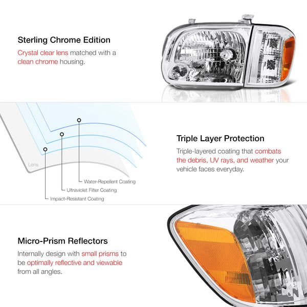 2005-2006 Toyota Tundra Chrome Headlight