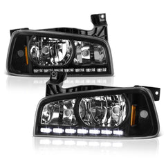 2006-2010 Dodge Charger Black Headlight