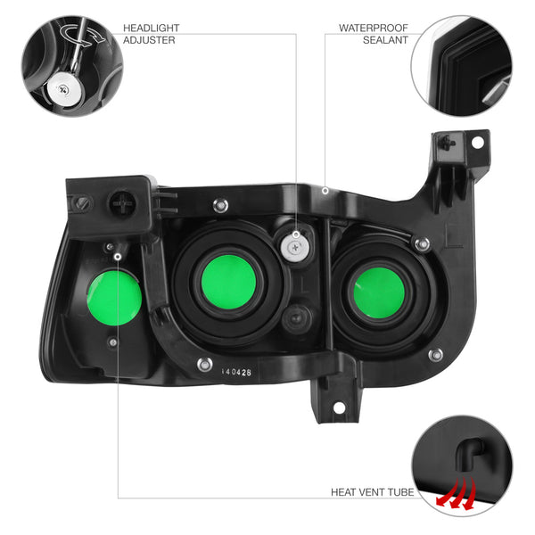 2006-2010 Dodge Charger Black Headlight