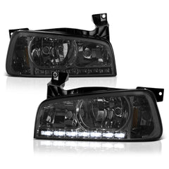 2006-2010 Dodge Charger Smoked Headlight