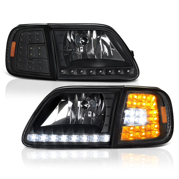 1997-2003 Ford F-150 Black Headlight