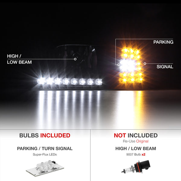 1997-2003 Ford F-150 Black Headlight
