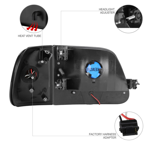 1997-2003 Ford F-150 Black Headlight