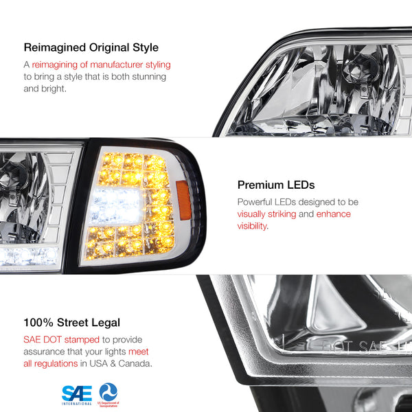 1997-2003 Ford F-150 Chrome Headlight