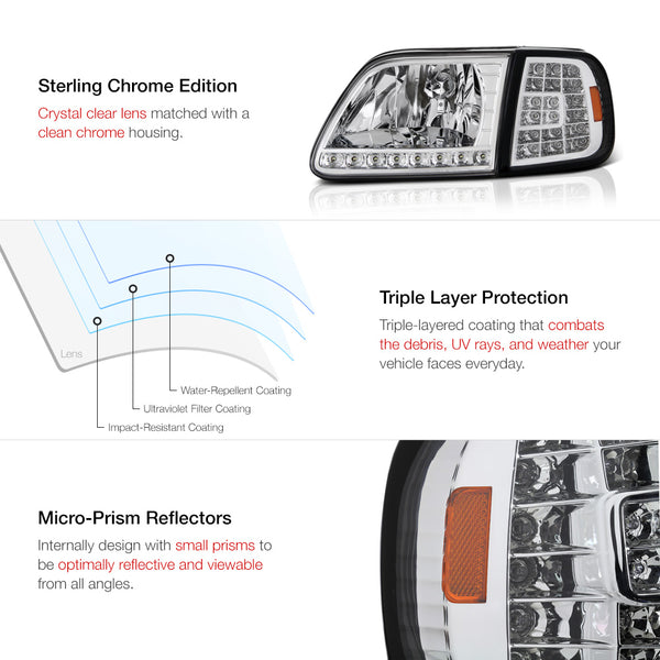 1997-2003 Ford F-150 Chrome Headlight