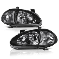 1993-1997 Honda Civic Del Sol Black Headlight