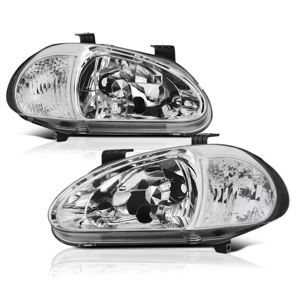 1993-1997 Honda Civic Del Sol Chrome Headlight
