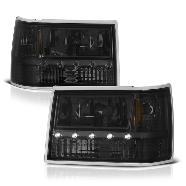 1993-1998 Jeep Grand Cherokee Smoked Headlight