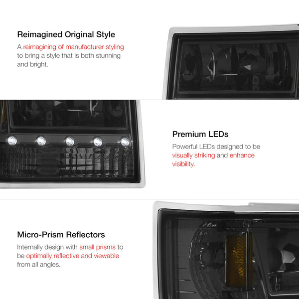 1993-1998 Jeep Grand Cherokee Smoked Headlight