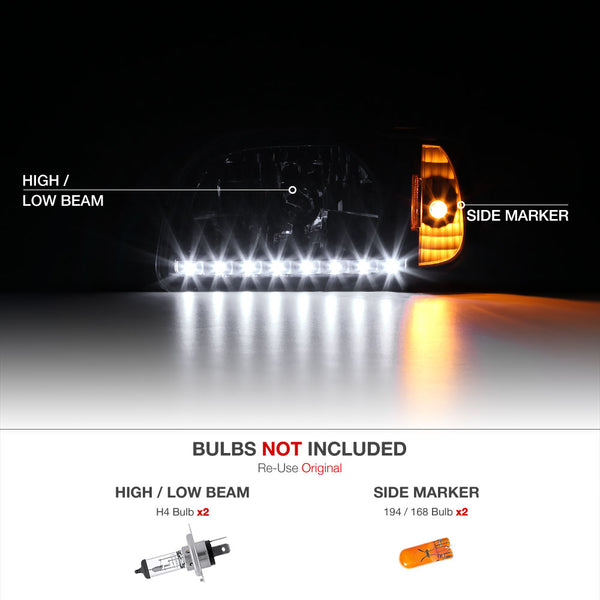 2001-2004 Toyota Tacoma Black Headlight