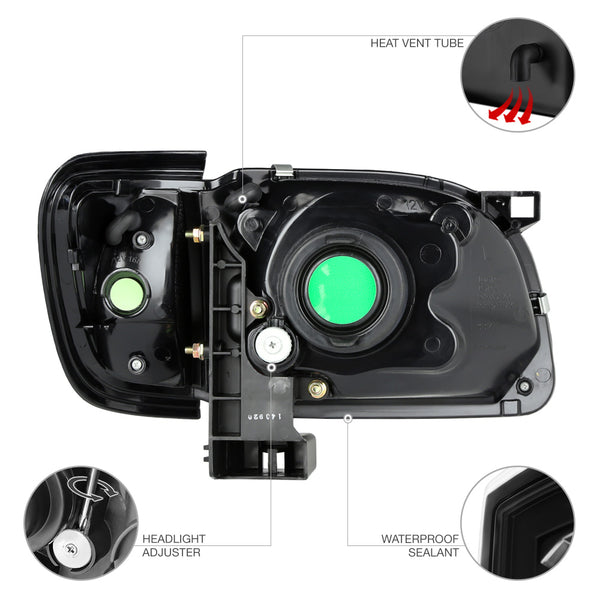 2001-2004 Toyota Tacoma Black Headlight