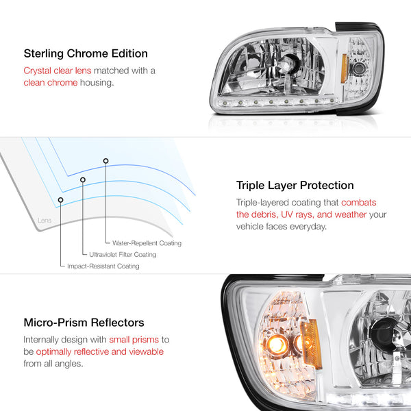 2001-2004 Toyota Tacoma Chrome Headlight