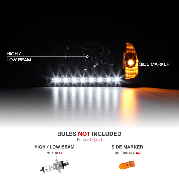 2001-2004 Toyota Tacoma Black Headlight