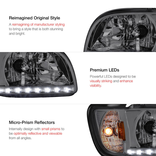 2001-2004 Toyota Tacoma Smoked Headlight