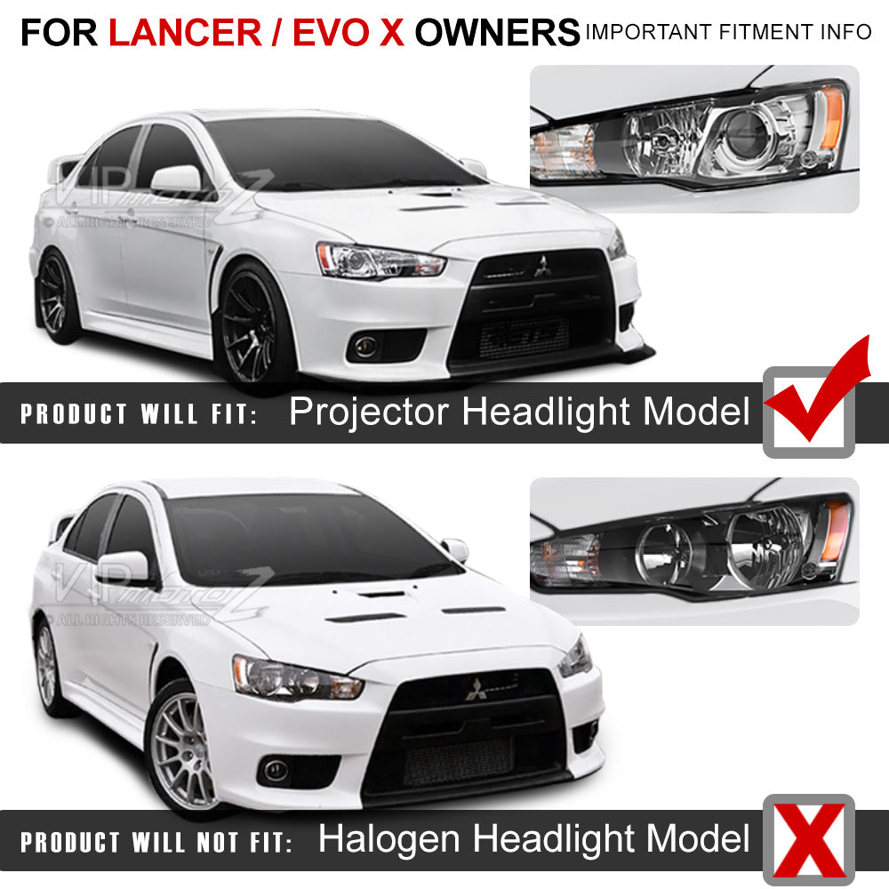 Daytime Running LED Strip] Infinity Black Projector Headlights