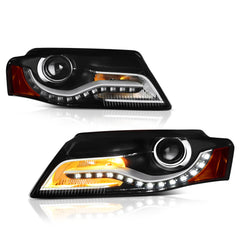 2009-2012 Audi A4 Black Headlight