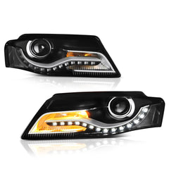 2009-2012 Audi A4 Black Headlight