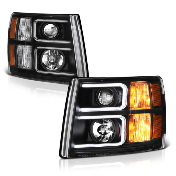 2007-2013 Chevrolet Silverado 1500 Black Headlight