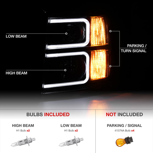 2007-2013 Chevrolet Silverado 1500 Sinister Black Headlight