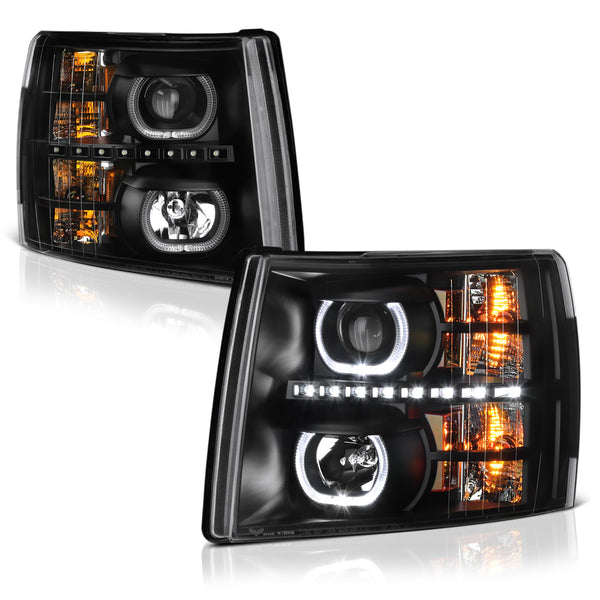 2007-2013 Chevrolet Silverado 1500 Black Headlight