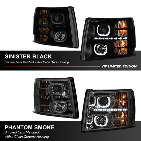 2007-2013 Chevrolet Silverado 1500 Sinister Black Headlight