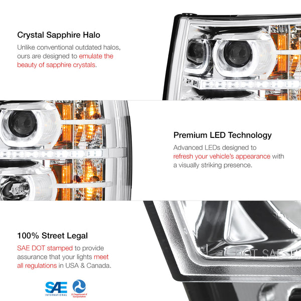 2007-2013 Chevrolet Silverado 1500 Chrome Headlight