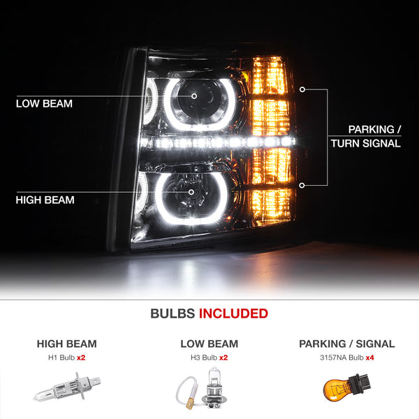 2007-2013 Chevrolet Silverado 1500 Chrome Headlight