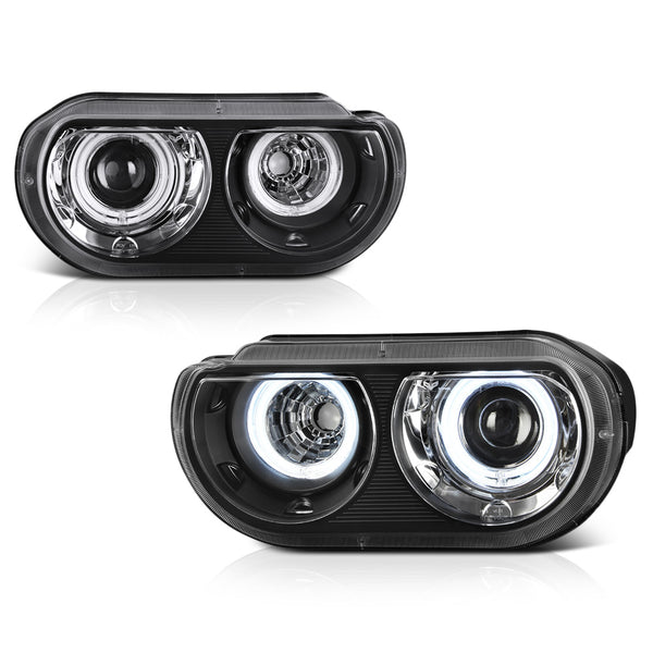2008-2014 Dodge Challenger Black Headlight