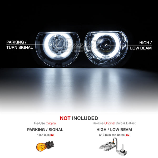 2008-2014 Dodge Challenger Black Headlight