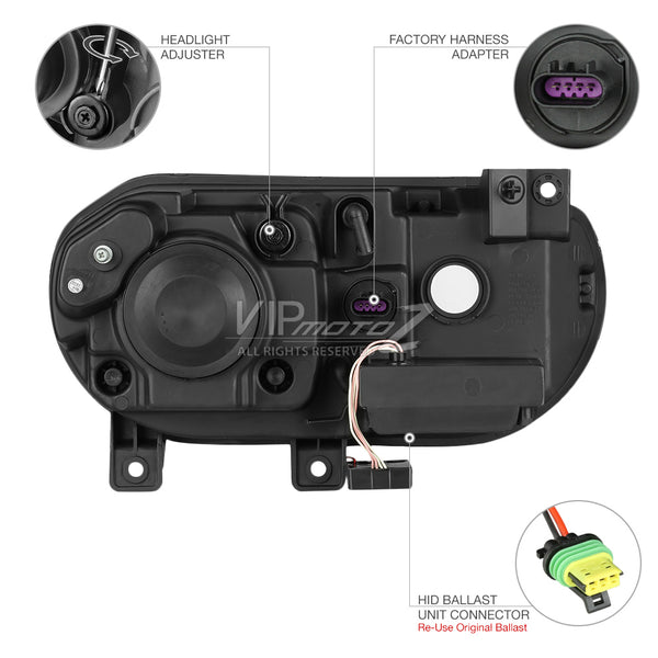 2008-2014 Dodge Challenger Black Headlight