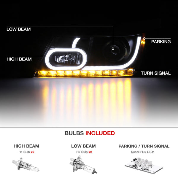 2009-2017 Dodge Journey Black Headlight