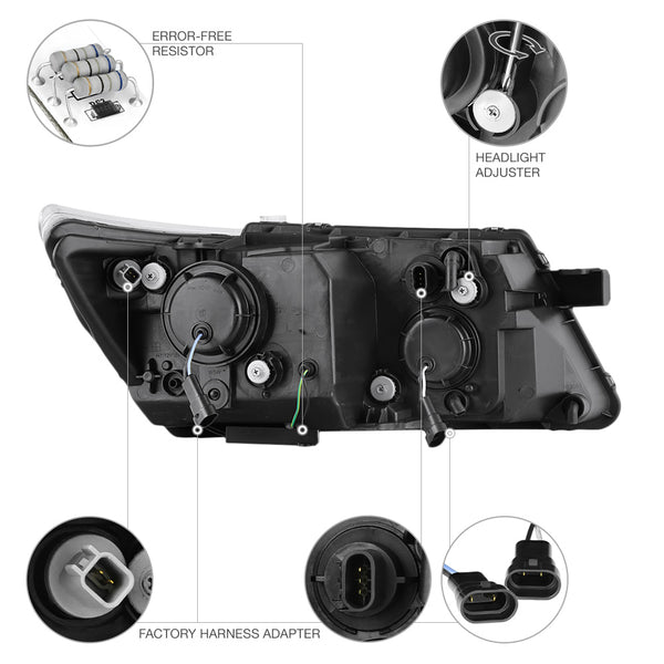 2009-2017 Dodge Journey Black Headlight