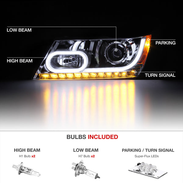 2009-2017 Dodge Journey Chrome Headlight