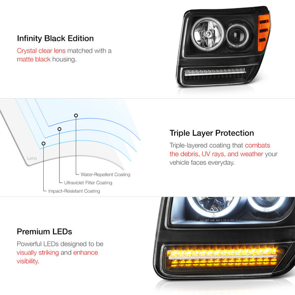 2007-2011 Dodge Nitro Black Headlight